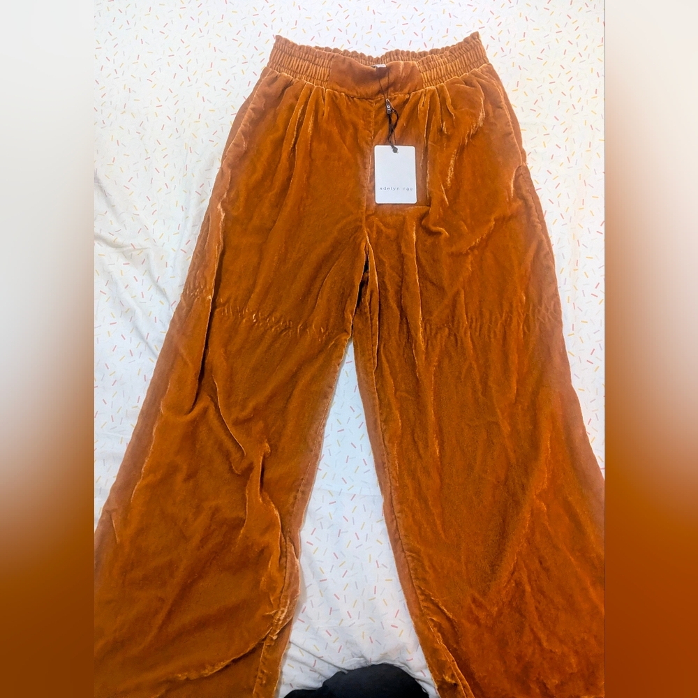 Adelyn Rae Velvet Trousers in Warm Brown